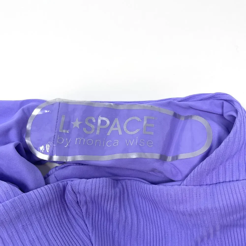 L*SPACE Pointelle Rib Desi Bikini Bottom In Purple Size XS New